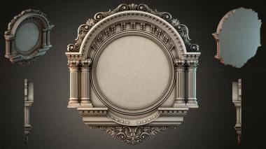 Decorative frames, framing Architectural column frame with dial and volutes 3d model