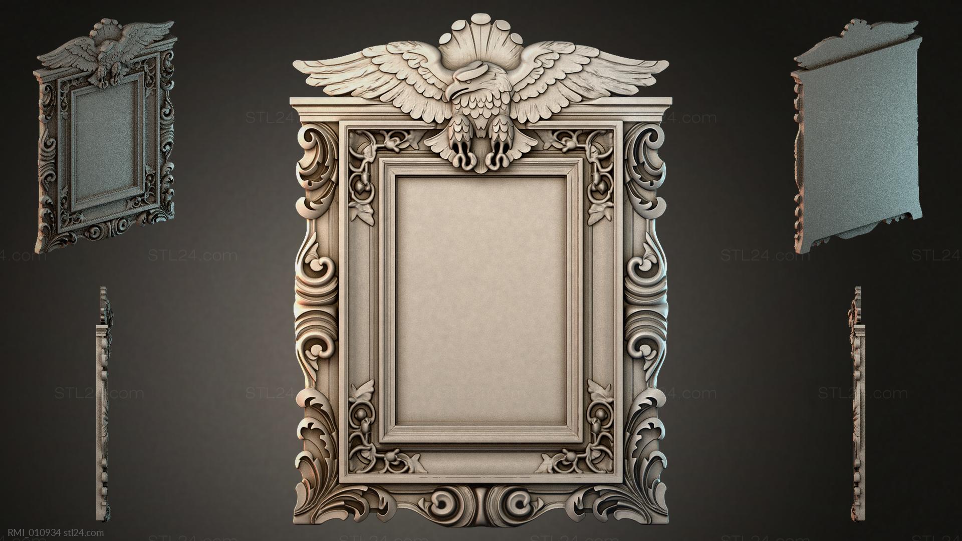 Decorative frames, framing - Frame with eagle and leaves in the ...