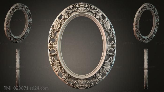 Oval frame with cartouche and floral ornament 3d STL model