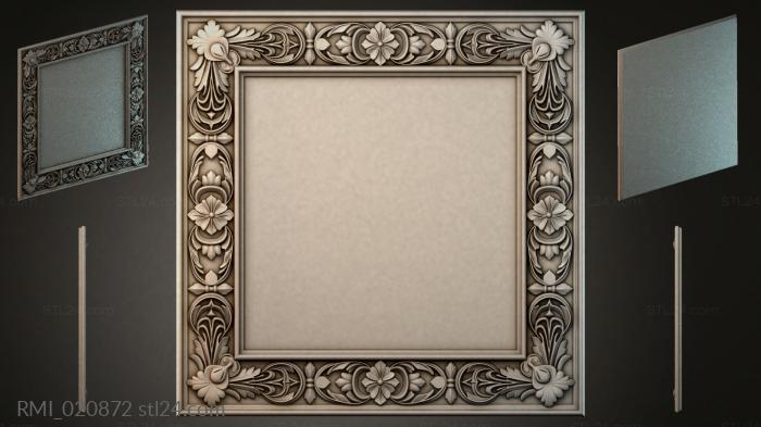 Carved frame with floral ornament and cartouches 3d STL model