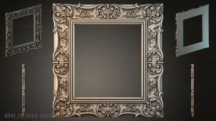 Luxury frame with scrolls and leaves Baroque square 3d STL model