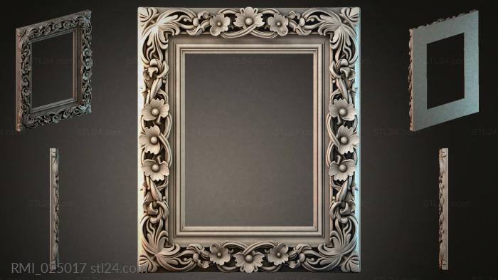 Classic frame with floral ornament and swirls 3d STL model