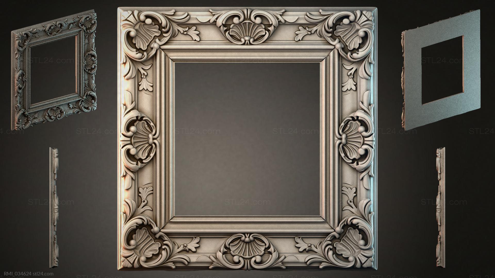 Shell Frame Stl File Decorative frames, framing - Picture frame with scrolls and shells, RMI ...
