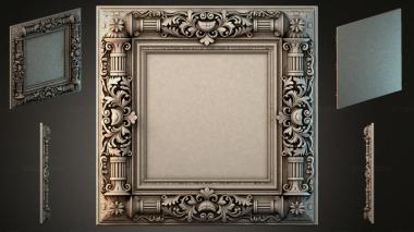 Decorative frames, framing Decorative frame with acanthus scrolls and Corinthian capitals 3d model