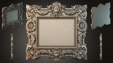 Decorative frames, framing Classic frame with lion masks and acanthus scrolls 3d model