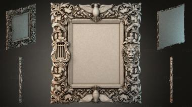 Decorative frames, framing Ornamental frame with lion masks and doves 3d model
