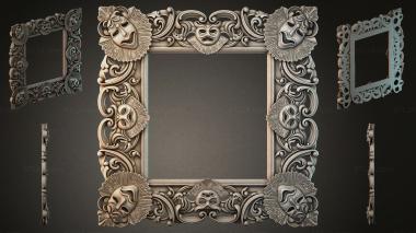 Decorative frames, framing Theatrical mask with architectural frame and curls 3d model