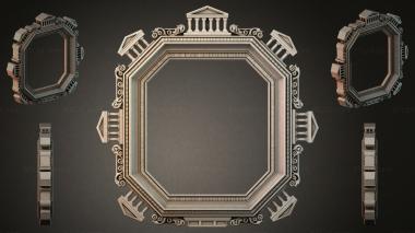 Decorative frames, framing Classic octagonal molding with portico and columns 3d model
