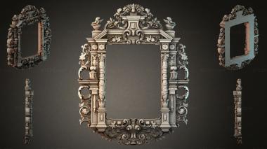 Decorative frames, framing Classic mirror frame with volutes and cartouche 3d model