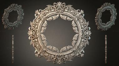 Decorative frames, framing Baroque oval frame with floral ornament and lion masks 3d model