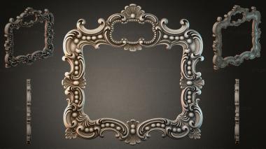 Decorative frames, framing Rocaille frame with volutes and pearls 3d model