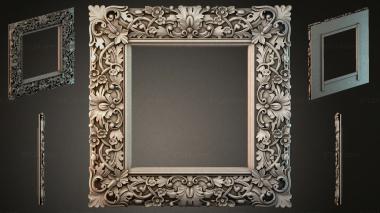 Decorative frames, framing Carved relief molding with floral ornament for a frame 3d model