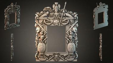 Decorative frames, framing Frame with a winged goddess and warriors in a classical style 3d model