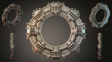 Decorative frames, framing Round ornamental frame with volutes and grooves 3d model