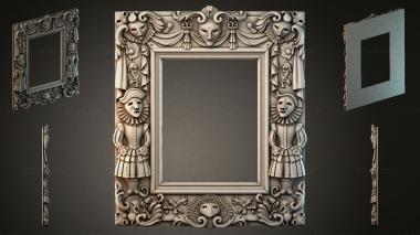 Decorative frames, framing Decorative frame with masks and putti 3d model