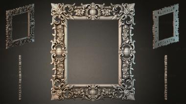 Decorative frames, framing Baroque frame with scrolls and floral medallions 3d model