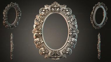 Decorative frames, framing Oval mirror with swirls and shells 3d model