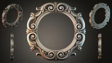 Decorative frames, framing Round frame with volutes and spiral ornaments 3d model