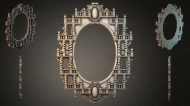 Decorative frames, framing Architectural frame with turrets and spiral columns 3d model