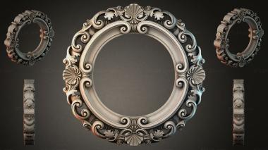 Decorative frames, framing Round frame with scrolls and shells for a mirror 3d model