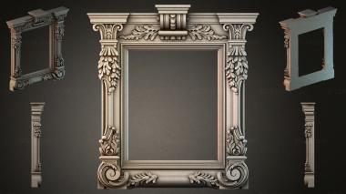 Decorative frames, framing Classic rectangular baguette with acanthus and volutes 3d model