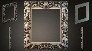 Decorative frames, framing Ornamental frame with putti and vine leaves 3d model