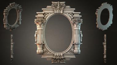 Decorative frames, framing Oval architectural frame with Ionic columns and acanthus leaves 3d model