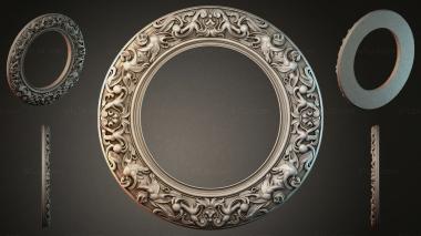 Decorative frames, framing Round frame with climbing plant ornament 3d model