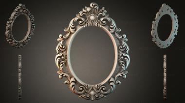 Decorative frames, framing Oval frame with cartouche and acanthus scrolls 3d model