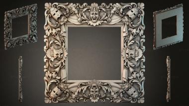 Decorative frames, framing Classic frame with mascarons and acanthus 3d model