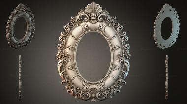 Decorative frames, framing Oval frame with volutes and a shell 3d model