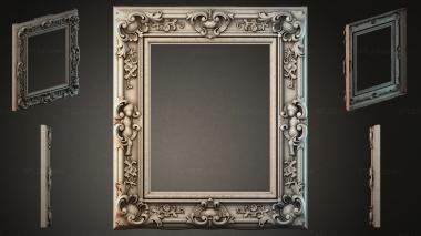 Decorative frames, framing Classic rectangular frame with angels and swirls 3d model