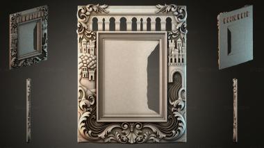 Decorative frames, framing Decorative frame with architectural elements and curls 3d model