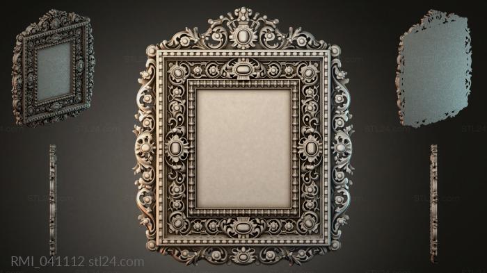 Square frame with baroque ornamentation and hemispherical rosettes 3d STL model