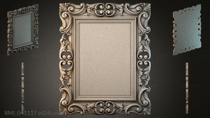 Carved frame with volutes and acanthus 3d STL model
