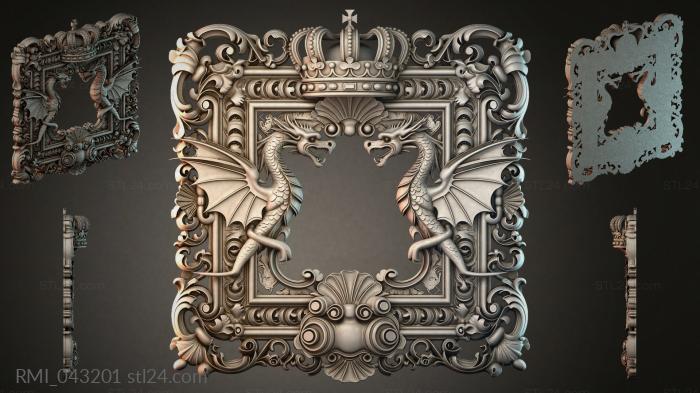Рамы декоративные, обрамления (RMI_043201) 3D модель для ЧПУ станка