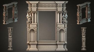 Decorative frames, framing Classical portal with Corinthian capitals and acanthus volutes 3d model