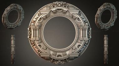 Decorative frames, framing Classical circular architectural ornament with columns and volutes 3d model