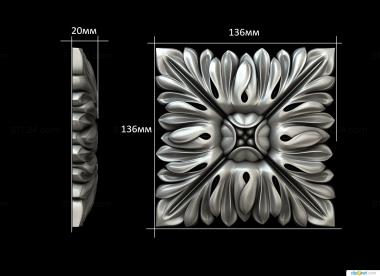 Rozette (, RZ_1221) 3D models for cnc