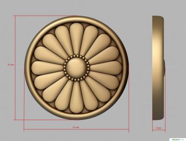 Rozette (, RZ_1225) 3D models for cnc