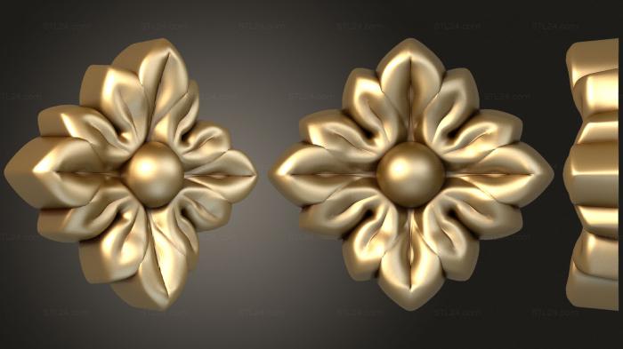 Rozette (Stars with a pearl, RZ_1242) 3D models for cnc