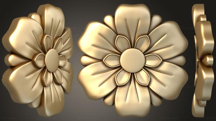 Rozette (Terry daisy, RZ_1247) 3D models for cnc