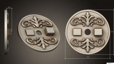 Rozette (Rosette with decorations for casting, RZ_1262) 3D models for cnc