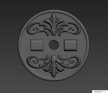 Rozette (Rosette with decorations for casting, RZ_1262) 3D models for cnc