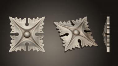 Rozette (Rosette with sharp leaves, RZ_1297) 3D models for cnc