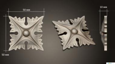 Rozette (Rosette with sharp leaves, RZ_1297) 3D models for cnc