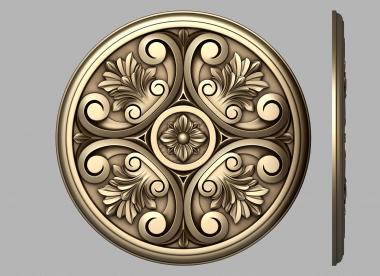 Rozette (Round rosette with a pattern, RZ_1304) 3D models for cnc