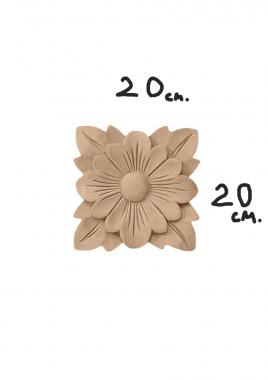 Rozette (Rosette with a square flower, RZ_1313) 3D models for cnc