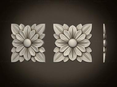 Rozette (Rosette with a square flower, RZ_1313) 3D models for cnc