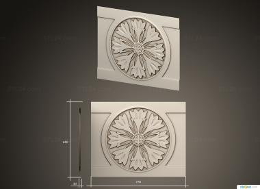 Rozette (Flower paneling1925 VERSION1, RZ_1321) 3D models for cnc